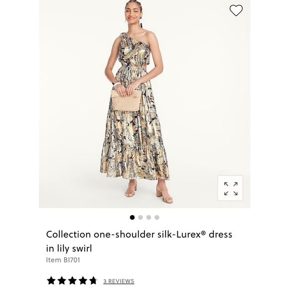 J.Crew Collection one-shoulder silk-Lurex® dress in lily s… - Picture 10 of 13